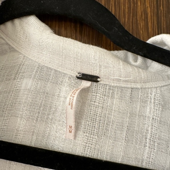 Free People Headed To The Highlands Blouse White Gauze Oversized - Picture 6 of 6